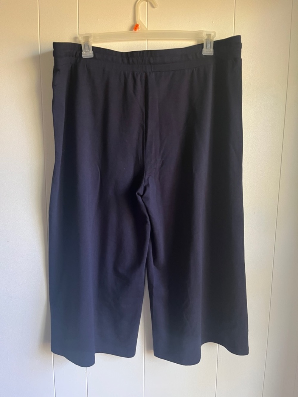Anthropologie Daily Ritual Navy Wide-Leg Knit Coastal Drawstring Capris Sz XXL - Picture 5 of 6